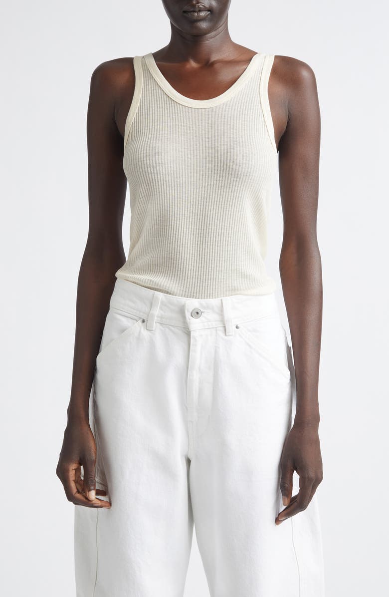 Lemaire Rib Scoop Neck Tank, Main, color, Jasmine