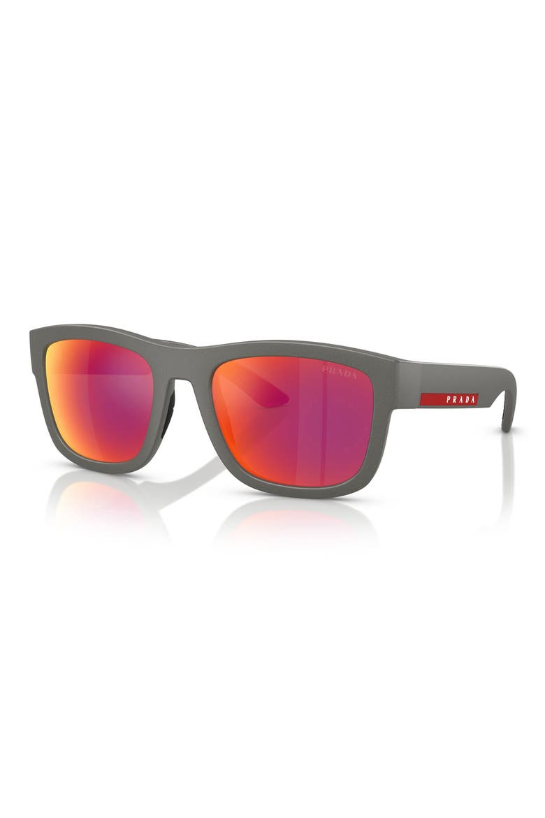 56mm Pillow Sunglasses, Alternate, color, SILVER GREY / BROWN ORANGE