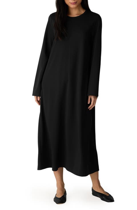 Crewneck Long Sleeve Midi Dress