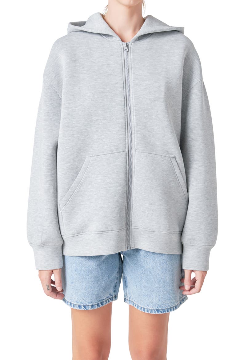 Zip-Up Hoodie, Main, color, GREY
