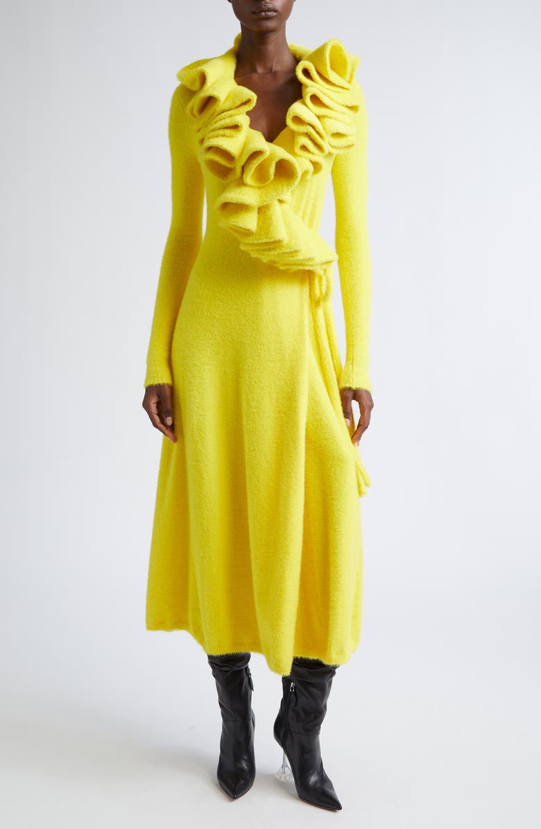 DIESEL<sup>®</sup> M-Ingelina Long Sleeve Wrap Sweater Dress, Main, color, Yellow