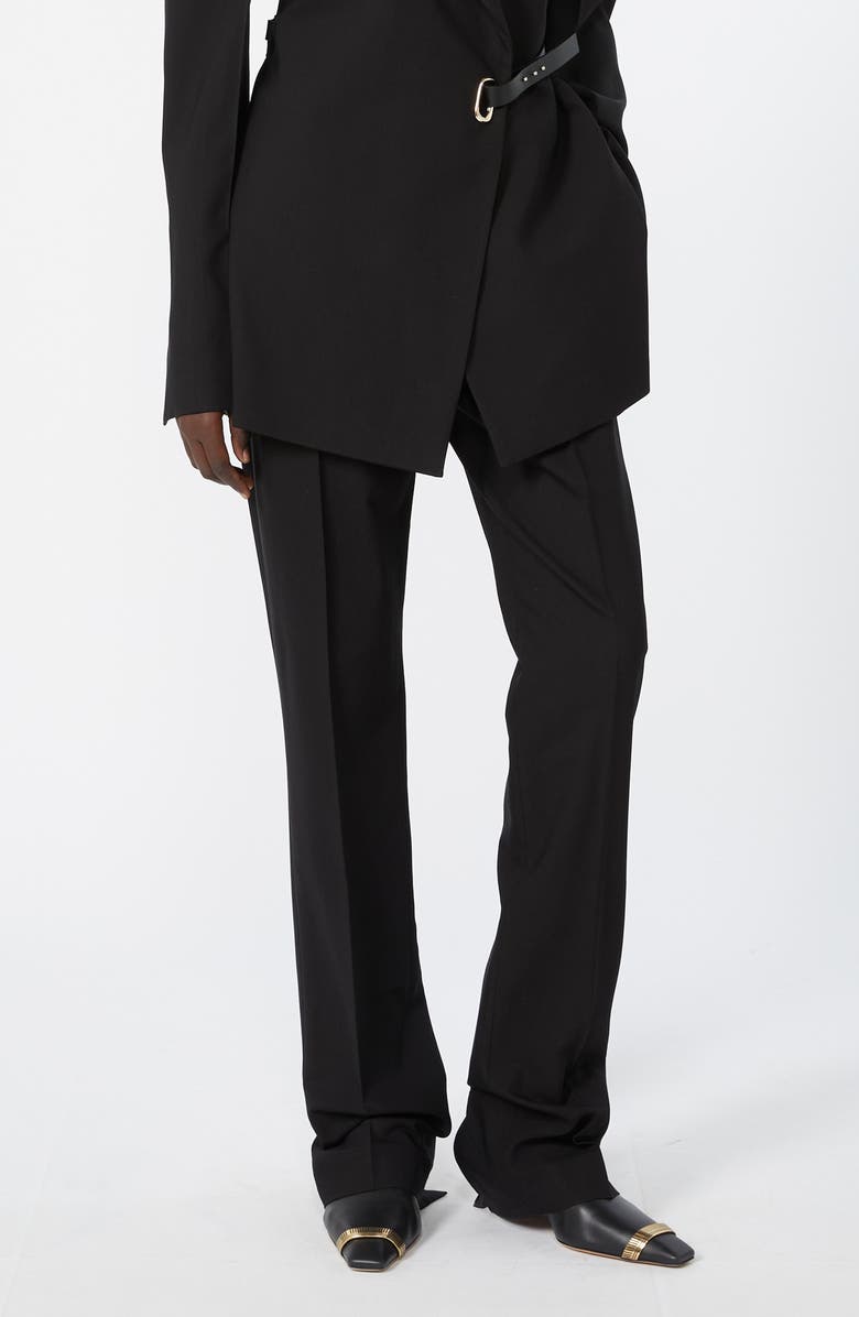 SPORTMAX Zip Cuff Stretch Twill Straight Leg Pants, Alternate, color, Black