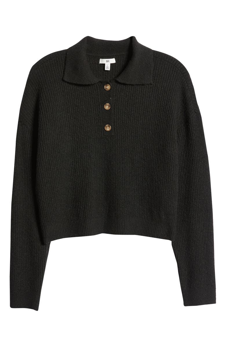 BP. Rib Long Sleeve Polo Sweater, Alternate, color,