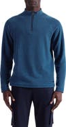 Bugatchi Brushed Cotton Blend Quarter Zip Pullover