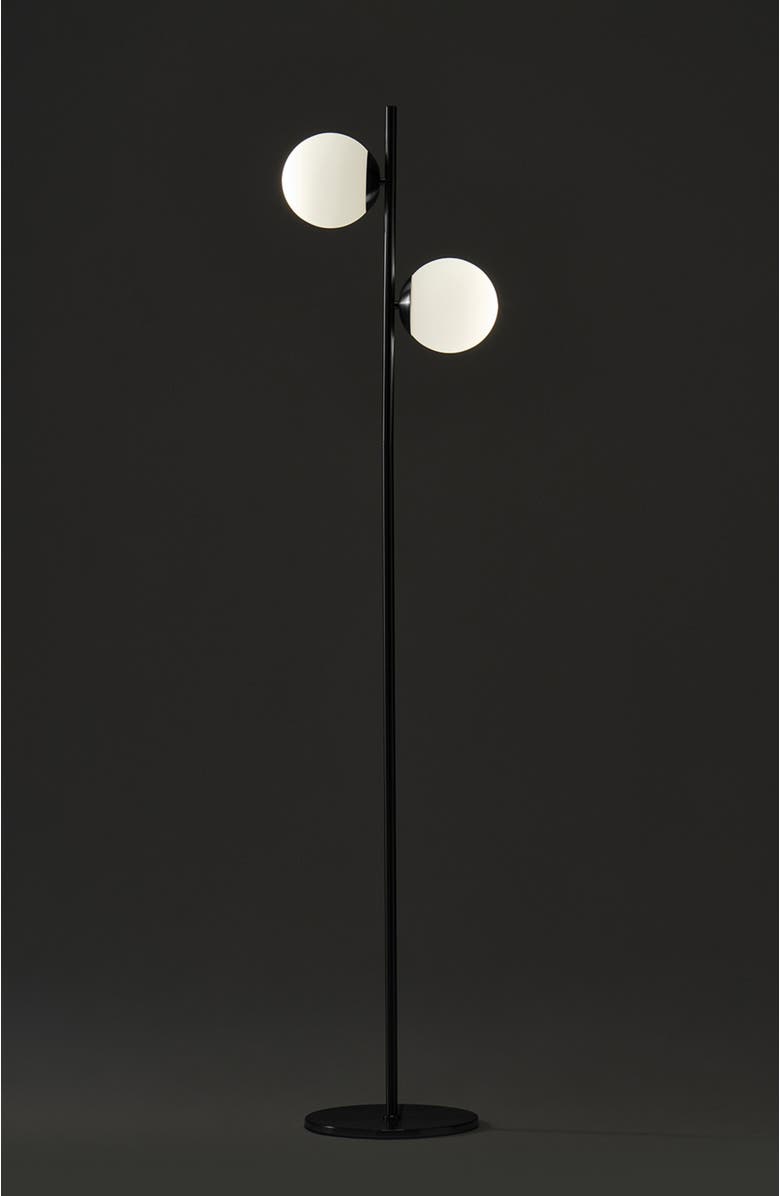 Brightech Sphere 65" LED Contemporary Tree Floor Lamp with Frosted Glass Globes, Alternate, color, Classic Black