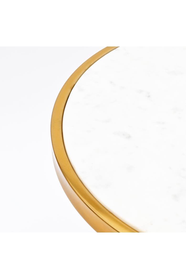 White Marble Side Table Gold Metal Frame Modern End Table Home Decor Accent, Alternate, color, Gold - 18x18x21.5"