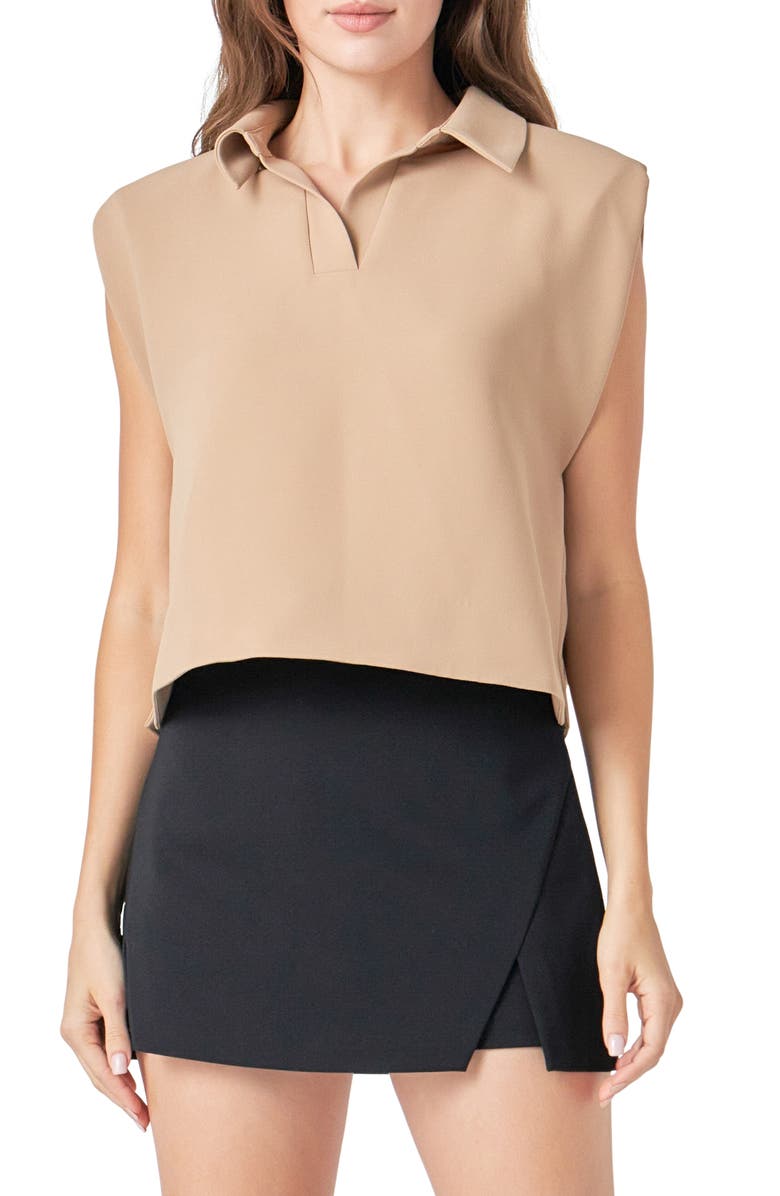 Endless Rose Boxy Collared Top, Main, color, 