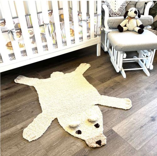 Finn & Emma Finn + Emma Organic Wool Play Mat + Nursery Rug | Polar Bear In White