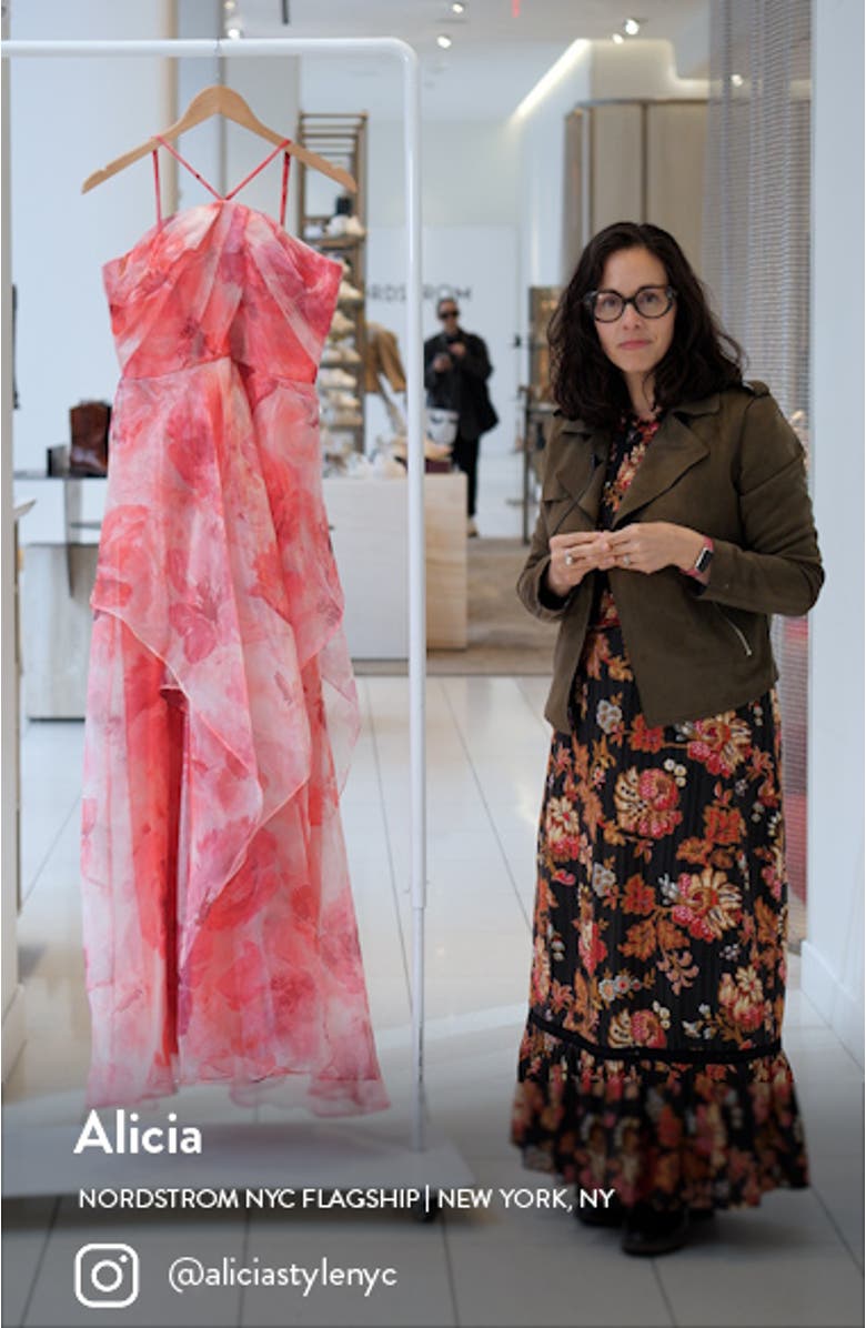 Floral A-Line Chiffon Gown, sales video thumbnail