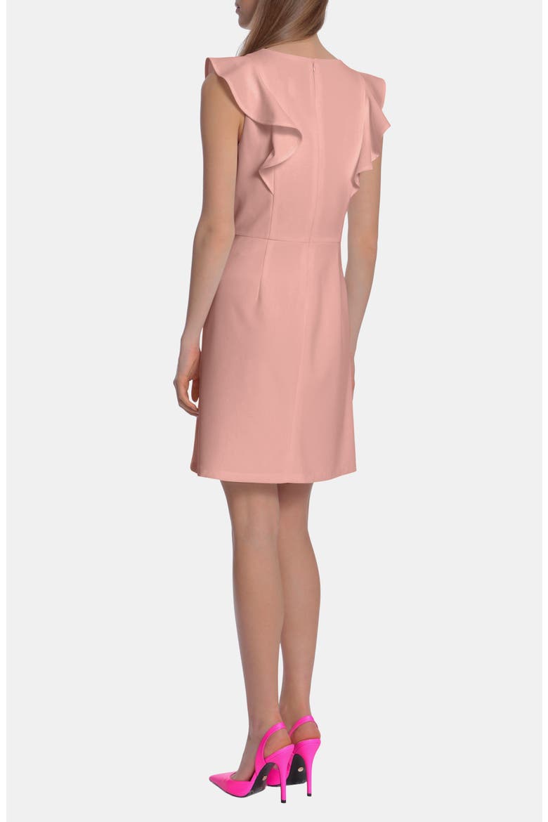 V-Neck Ruffle Sleeveless A-Line Dress, Alternate, color, SHELL PINK