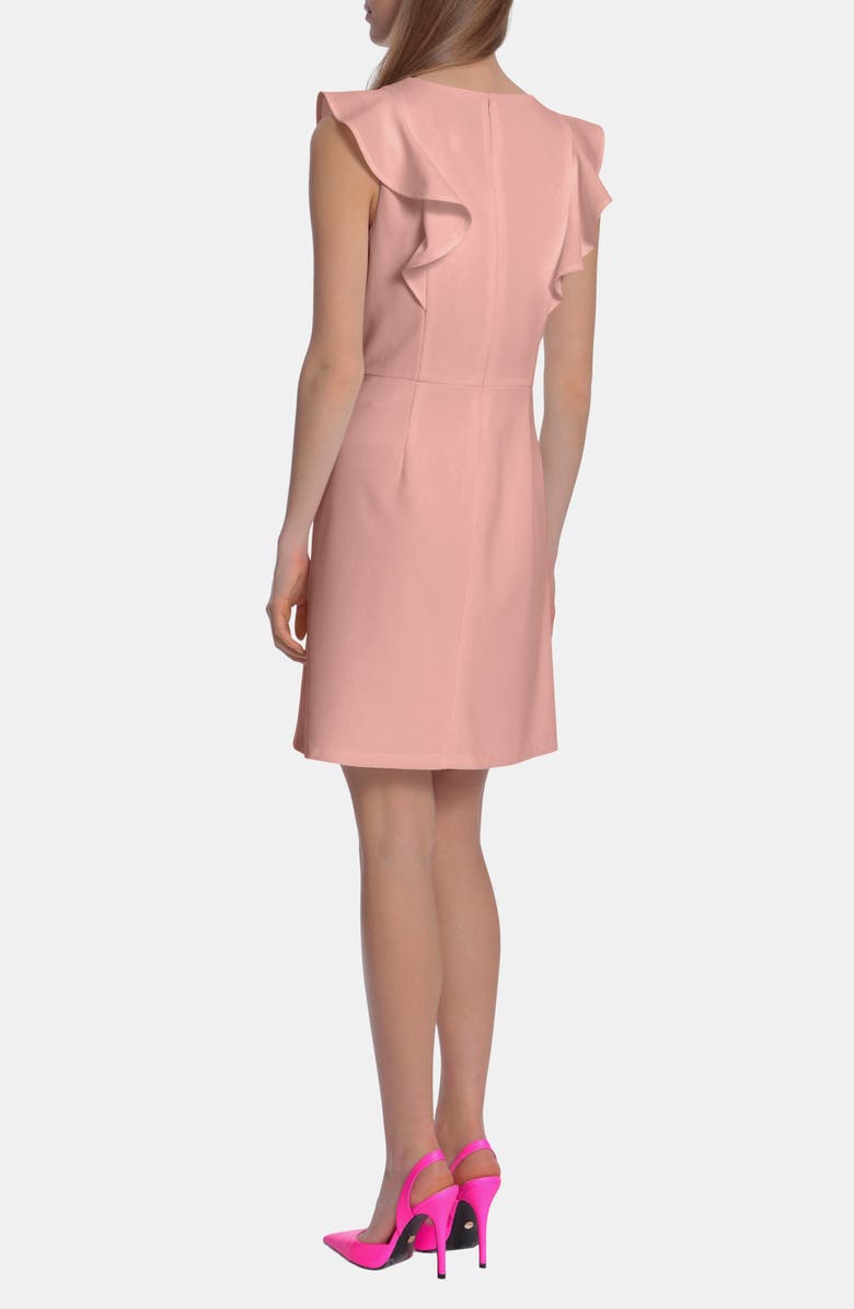 DONNA MORGAN FOR MAGGY V-Neck Ruffle Sleeveless A-Line Dress, Alternate, color, Shell Pink