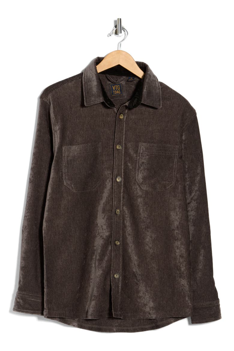 Chenille Shirt Jacket, Alternate, color, CHARCOAL