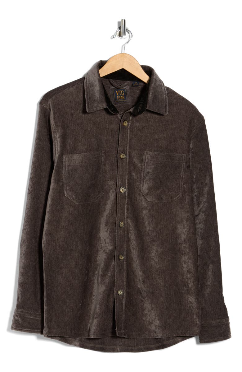 Vintage 1946 Chenille Shirt Jacket, Alternate, color, Charcoal