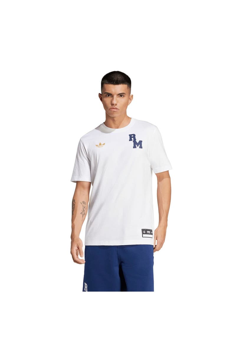 adidas Originals Men's adidas Originals White Real Madrid Varsity Pack T-Shirt, Alternate, color,