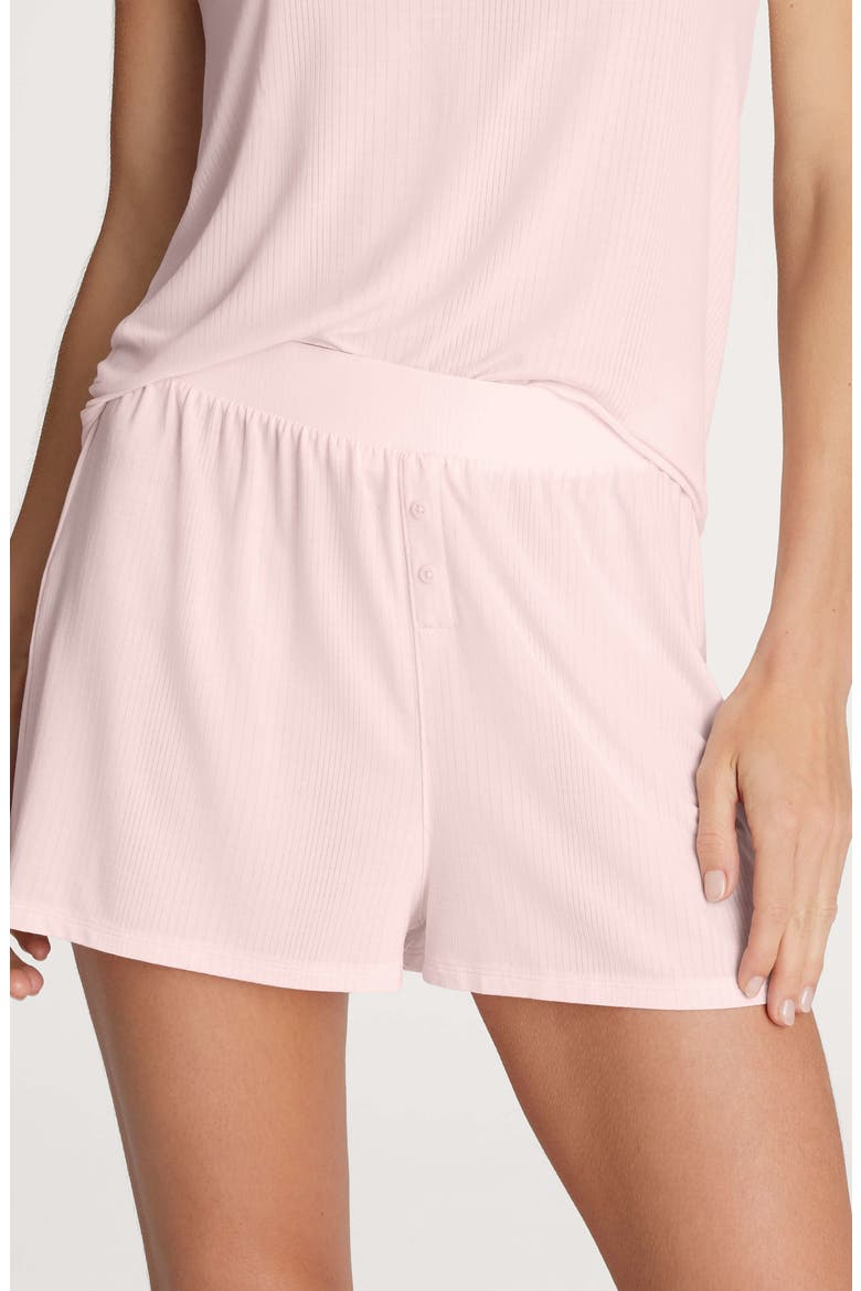Luxe Rib Pajama Shorts, Main, color, PINK