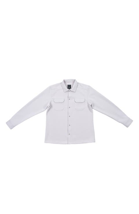 Textured Jacquard Shirt Jacket