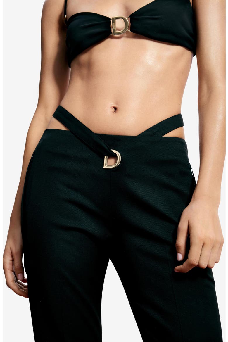 Strappy Flare Pants, Alternate, color, BLACK
