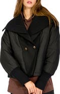 Belle & Bloom Elements Quilted Jacket with Detachable Rib Collar