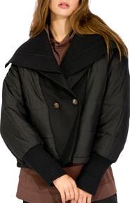 Belle & Bloom Elements Quilted Jacket with Detachable Rib Collar
