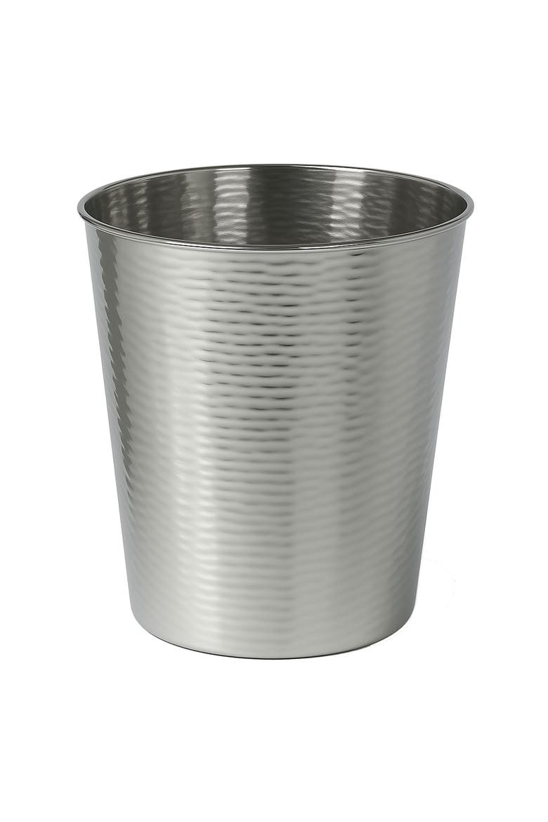 Remi Modern Classic Textured Steel 2-Gallon Wastebasket, Main, color, Polished Steel