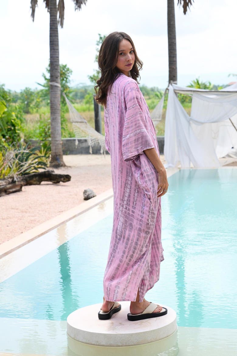 Sara Hand Dyed Robe, Alternate, color, Pink