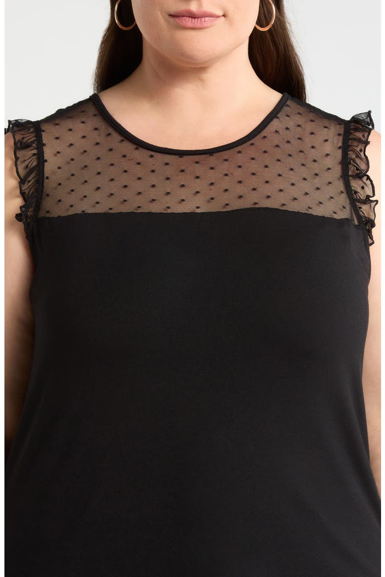 Mesh Dot Top, Alternate, color, BLACK