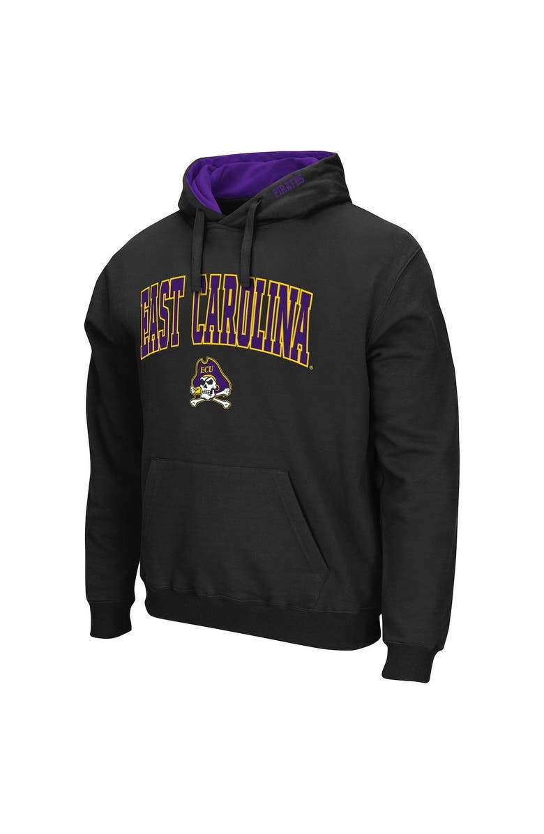 COLOSSEUM Men's Colosseum Black ECU Pirates Arch and Logo Pullover Hoodie, Alternate, color, Black