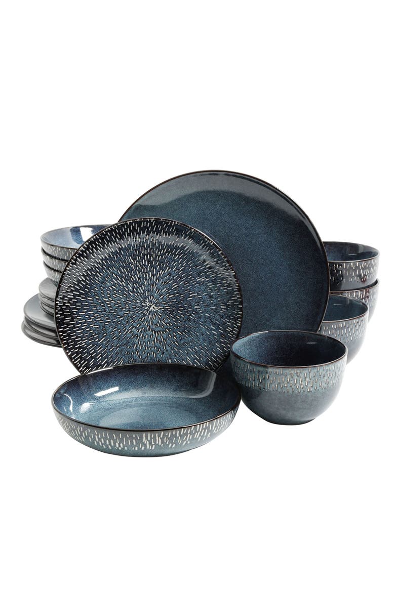Matisse 16-Piece Double Bowl Dinnerware Set, Main, color, Blue