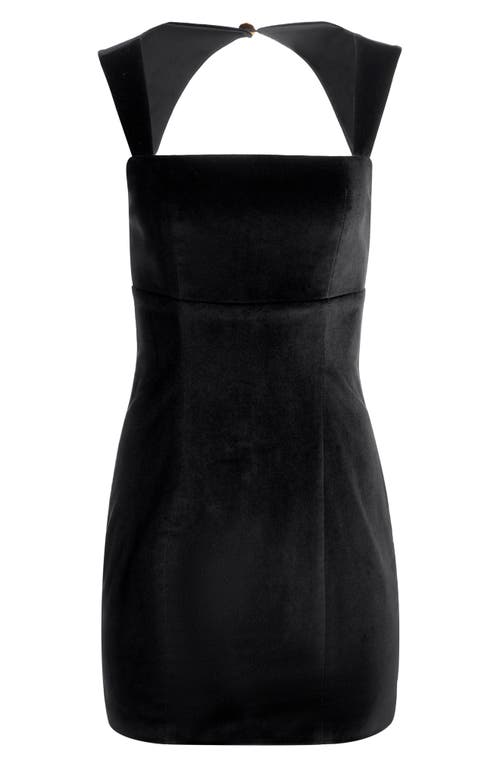 Alice And Olivia Taylum Sleeveless Velvet Mini Dress In Black
