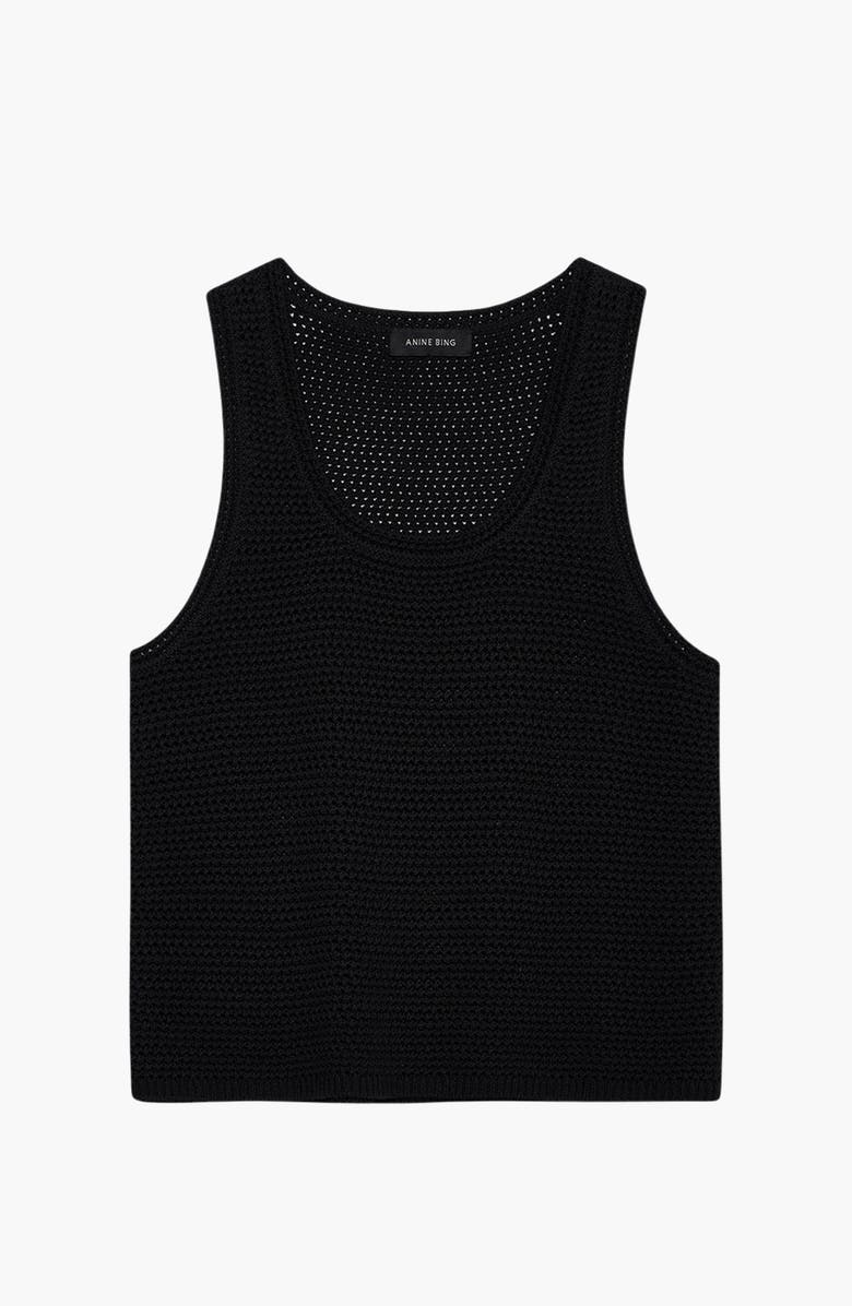 ANINE BING Arie Tank, Alternate, color, Black