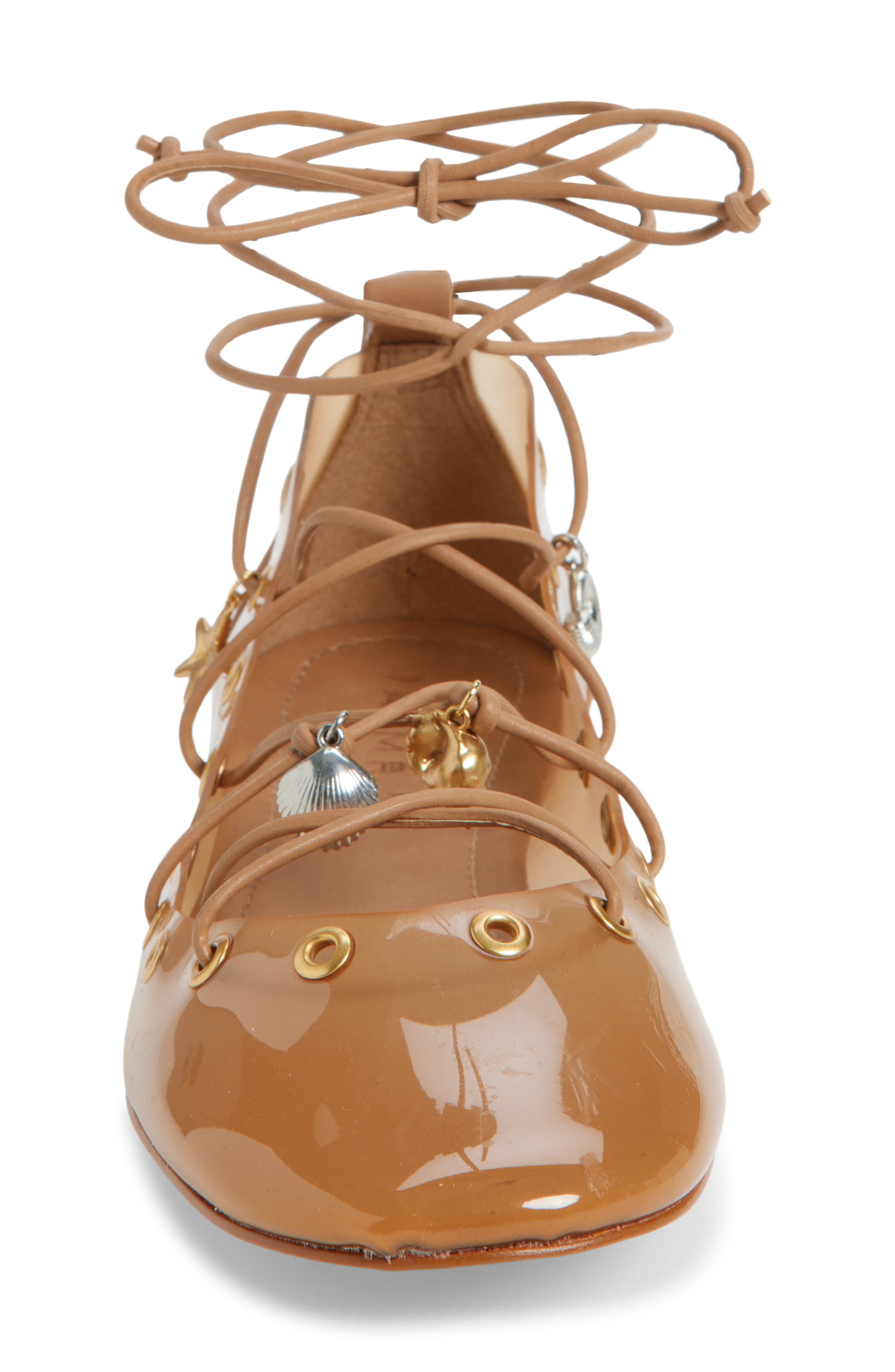 FARM Rio Sea Lace-Up Jelly Ballerina Flat, Alternate, color, Toffee