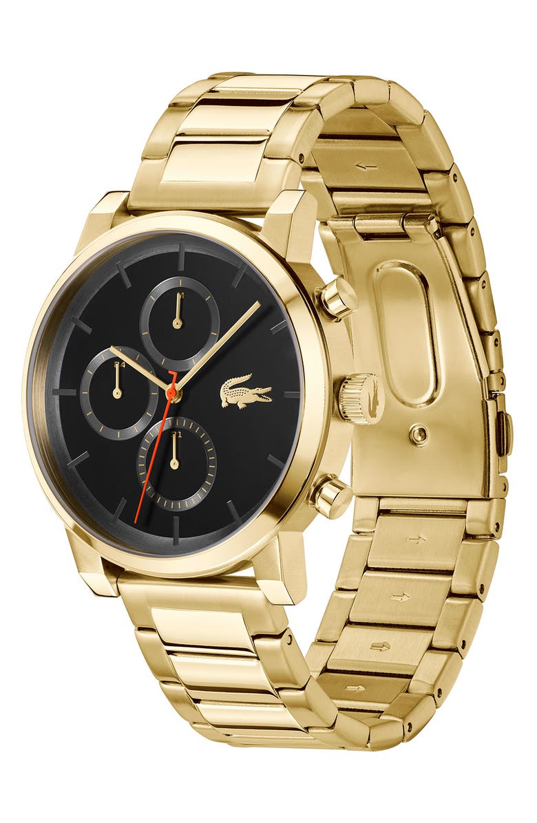 Lacoste Replay Chronograph Bracelet Watch, 44mm, Alternate, color, Gold/ Black