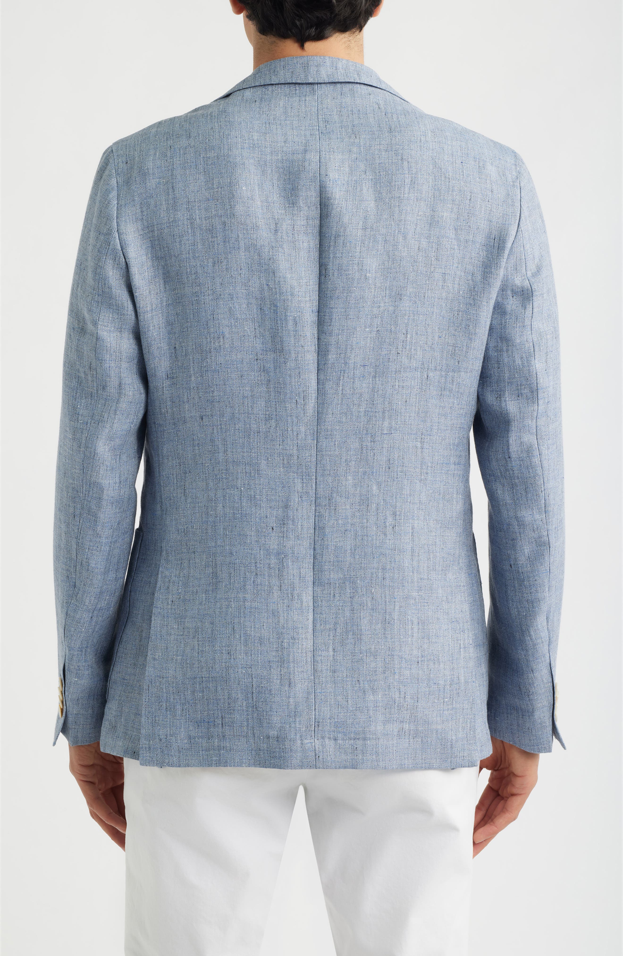 Hanry Slim Fit Blue Melange Slub Linen Sport Coat - image 2