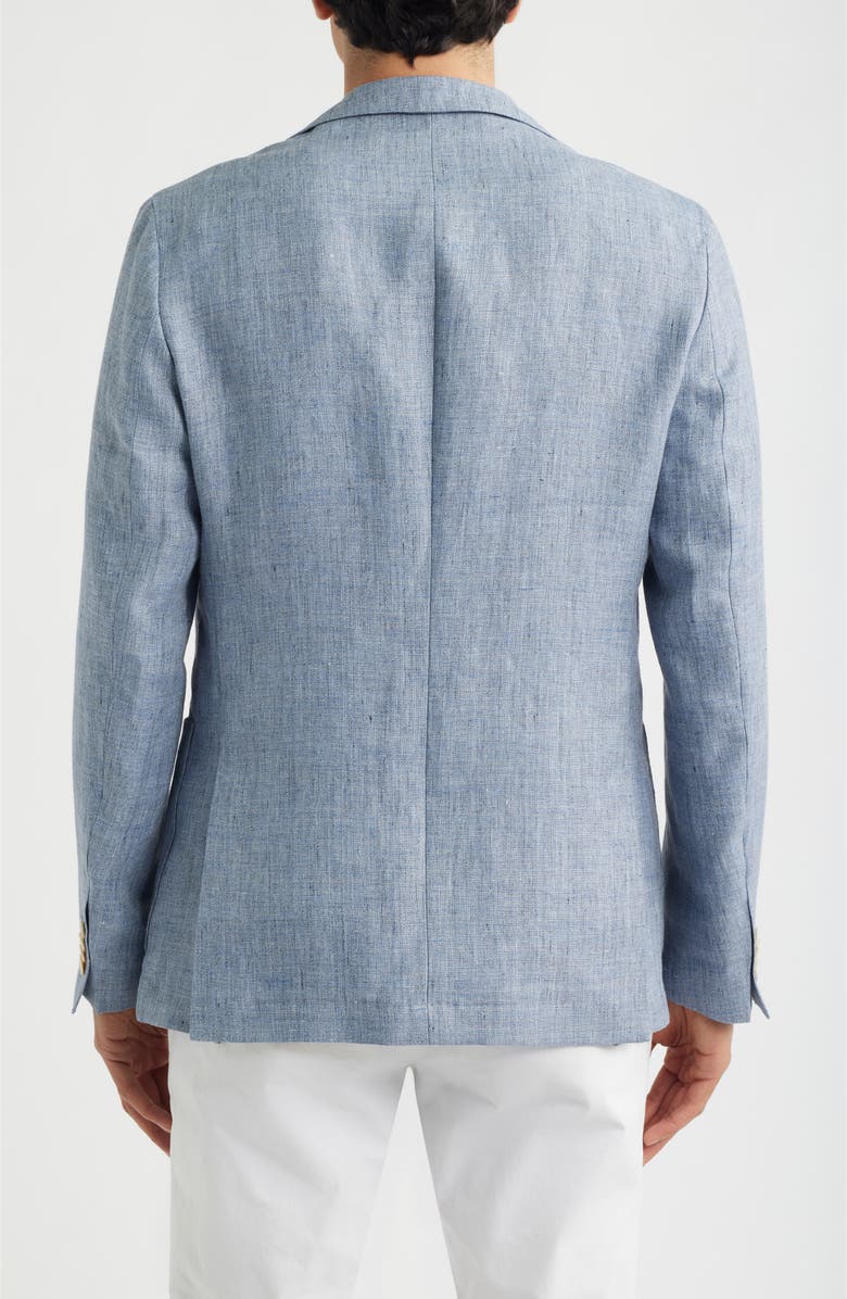 BOSS Hanry Slim Fit Blue Mélange Slub Linen Sport Coat, Alternate, color, Open Blue