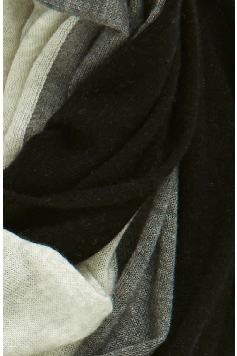 Tricolor Cashmere Infinity Scarf, Alternate, color, BLACK COMBO