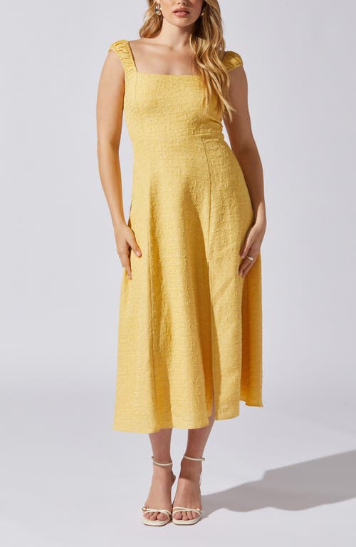 Astr The Label Crinkle Maxi Dress In Yellow