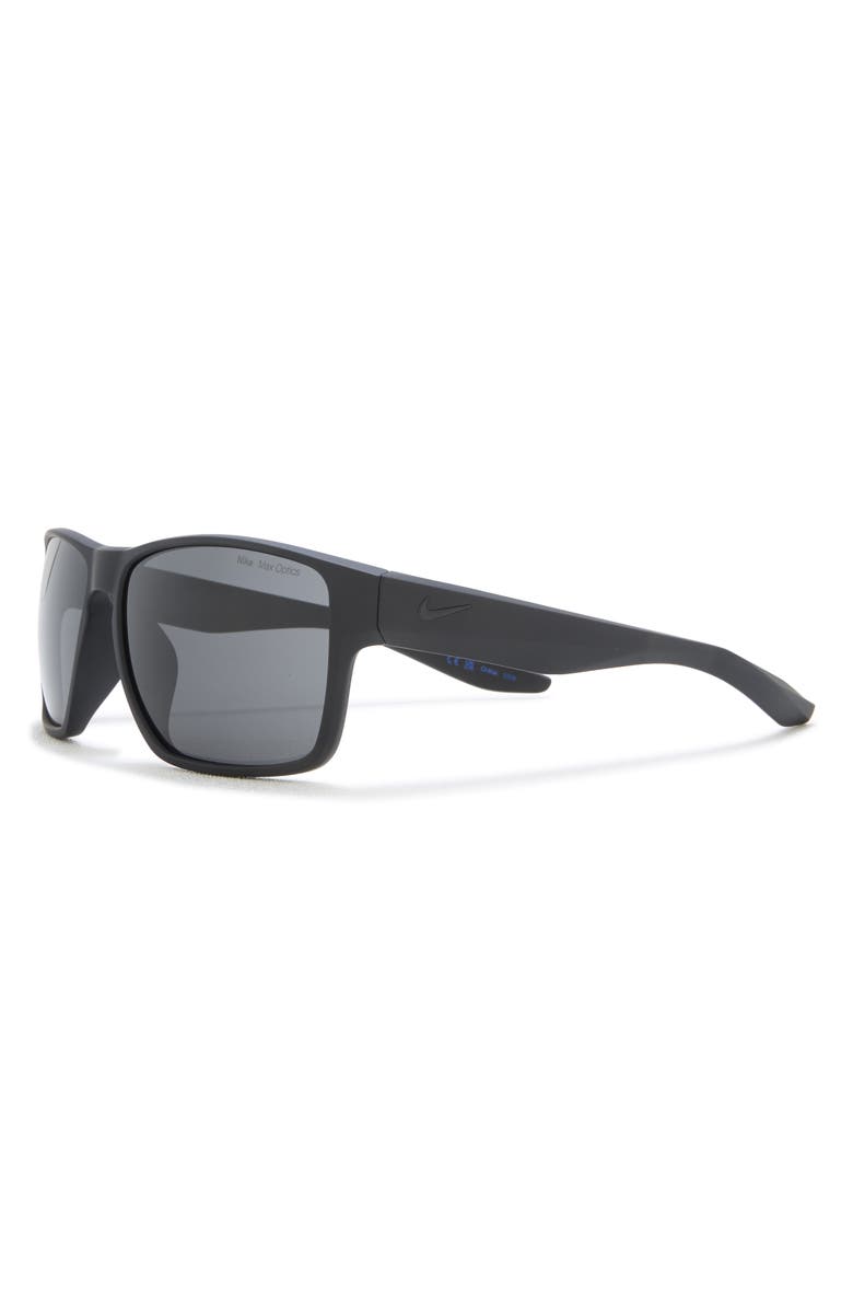Nike Essential Venture 59mm Square Sunglasses, Alternate, color, Matte Black Grey Lens