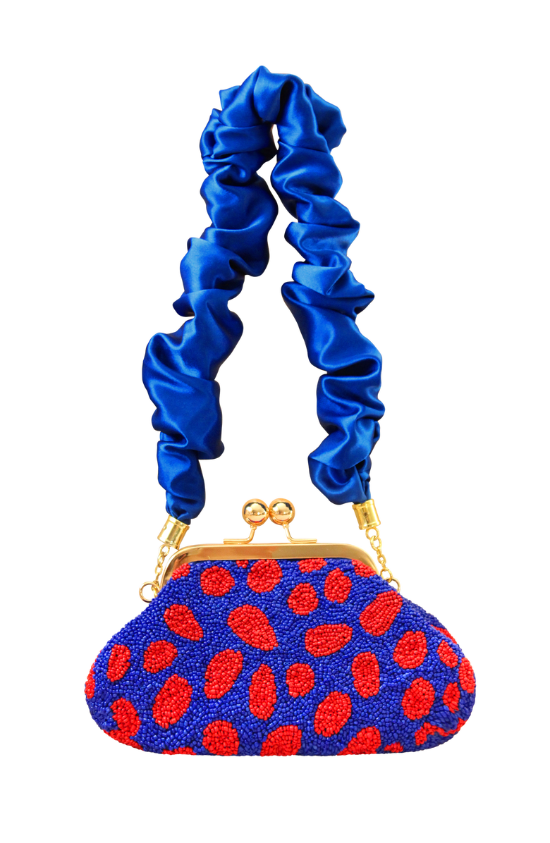 BRUNNA.CO The Arnoldi Mandy Hand-beaded Clutch, Main, color, Blue