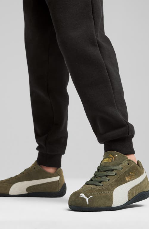 Puma Kids' Speedcat Sneaker In Loden Green- White
