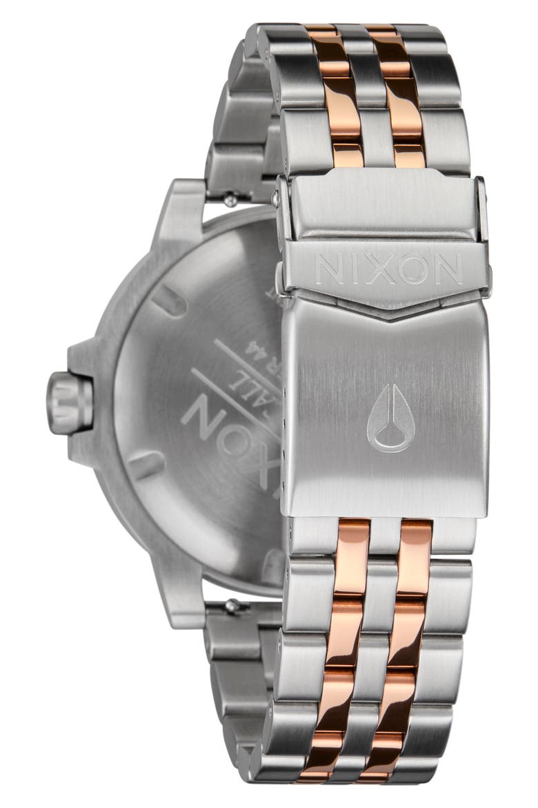 The Stinger Solar Dive Bracelet Watch, 44mm, Alternate, color, SILVER / CORAL