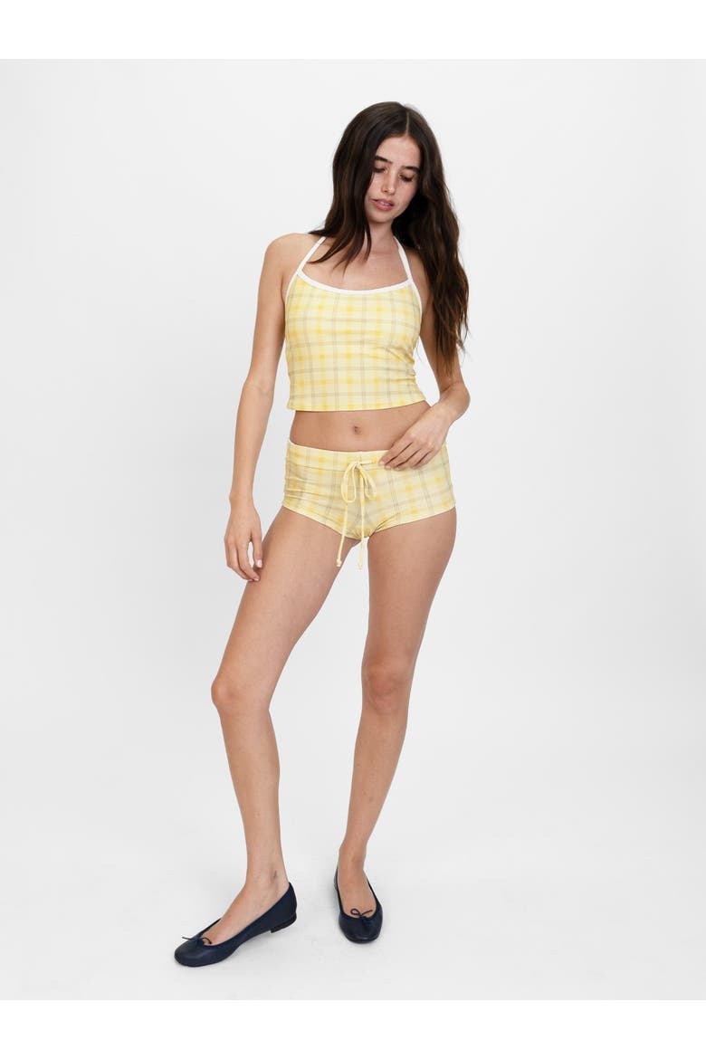 Tankini Top, Alternate, color, Light Blue Plaid