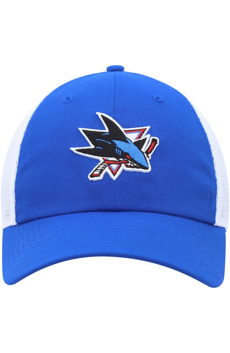 adidas Men's adidas Blue San Jose Sharks Color Pop Trucker Adjustable Hat, Alternate, color, Blue