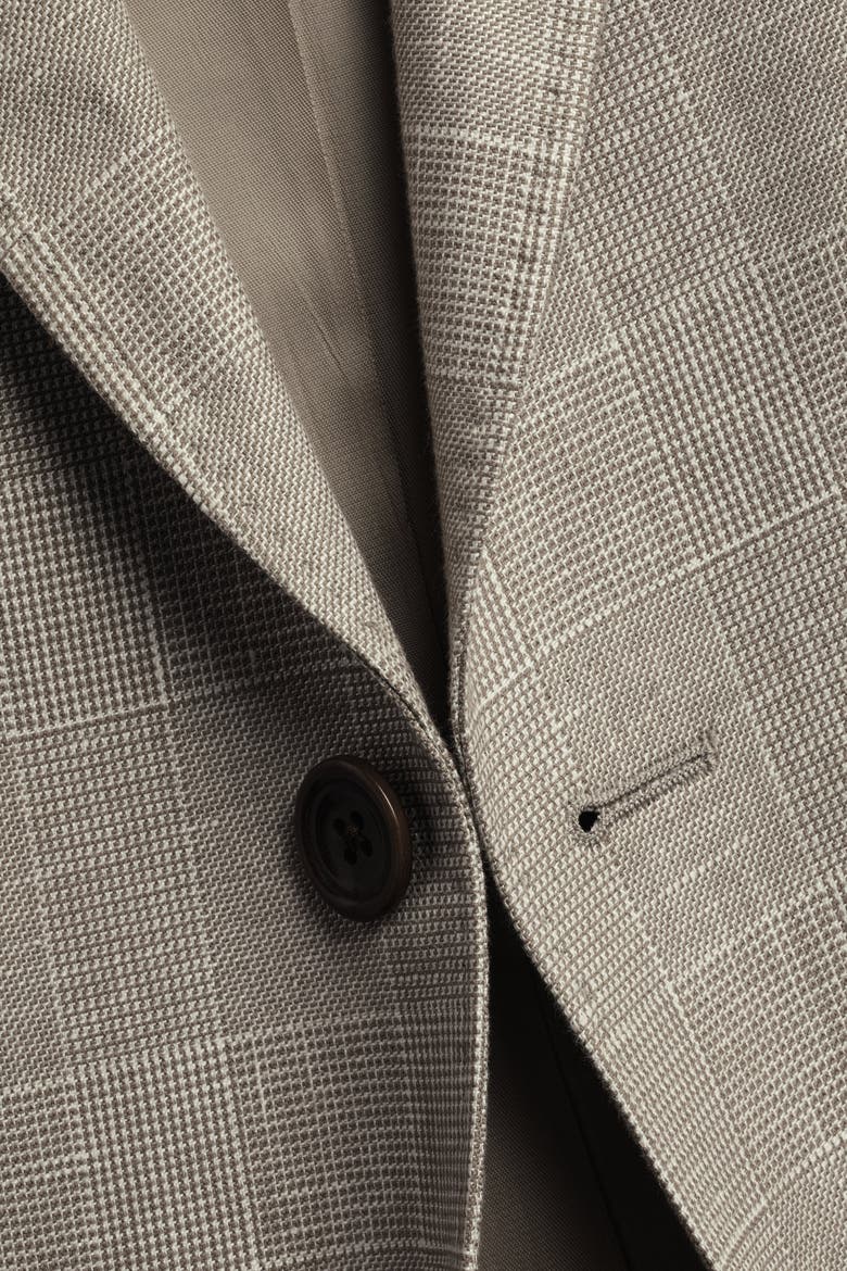 Linen Cotton Slim Fit Jacket, Alternate, color, Mocha