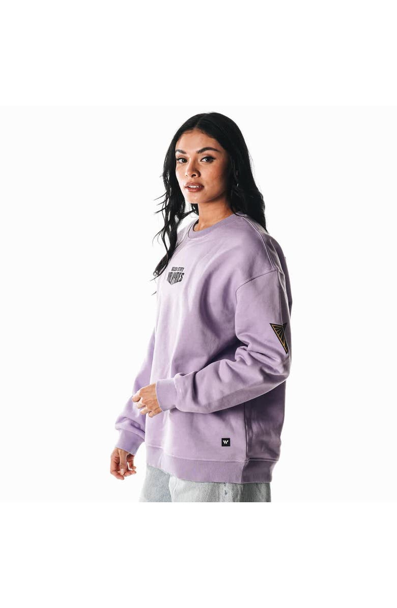 THE WILD COLLECTIVE Women's The Wild Collective Violet Golden State Valkyries Wordmark Fleece Sweatshirt, Alternate, color, 