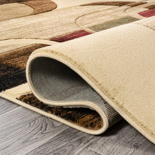 Jonathan Y Tamara Retro Abstract Arches Area Rug In Cream/brown/red