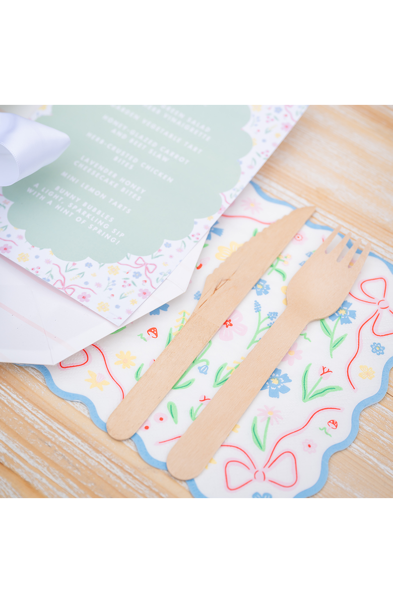 Daydream Society Bunnies In The Garden Blue Floral Large Napkins, Alternate, color, Asssorted Pre-Pack