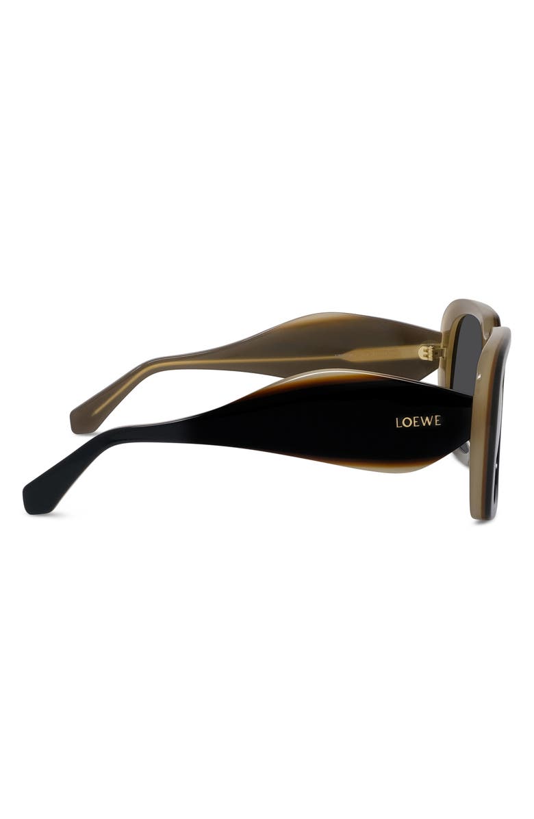 Loewe Signature 53mm Square Sunglasses, Alternate, color, Shiny Black / Smoke