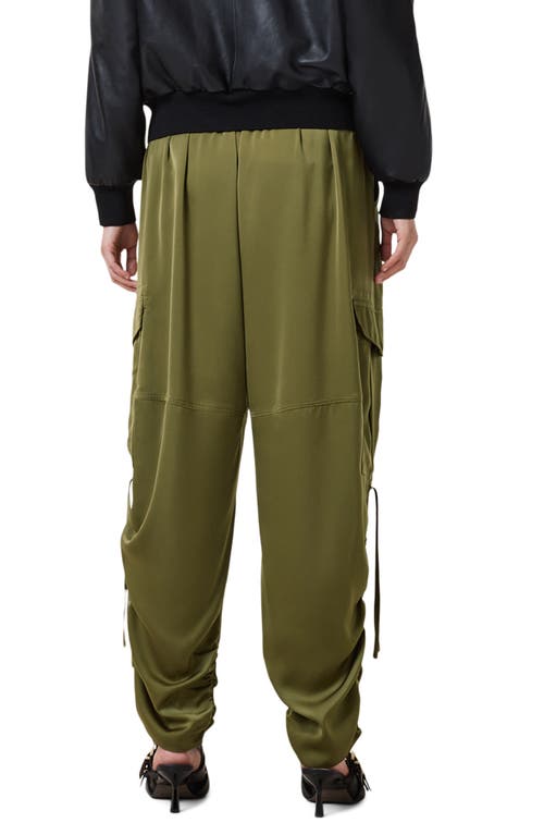 Allsaints Kaye Ruched Cargo Pants In Khaki Green