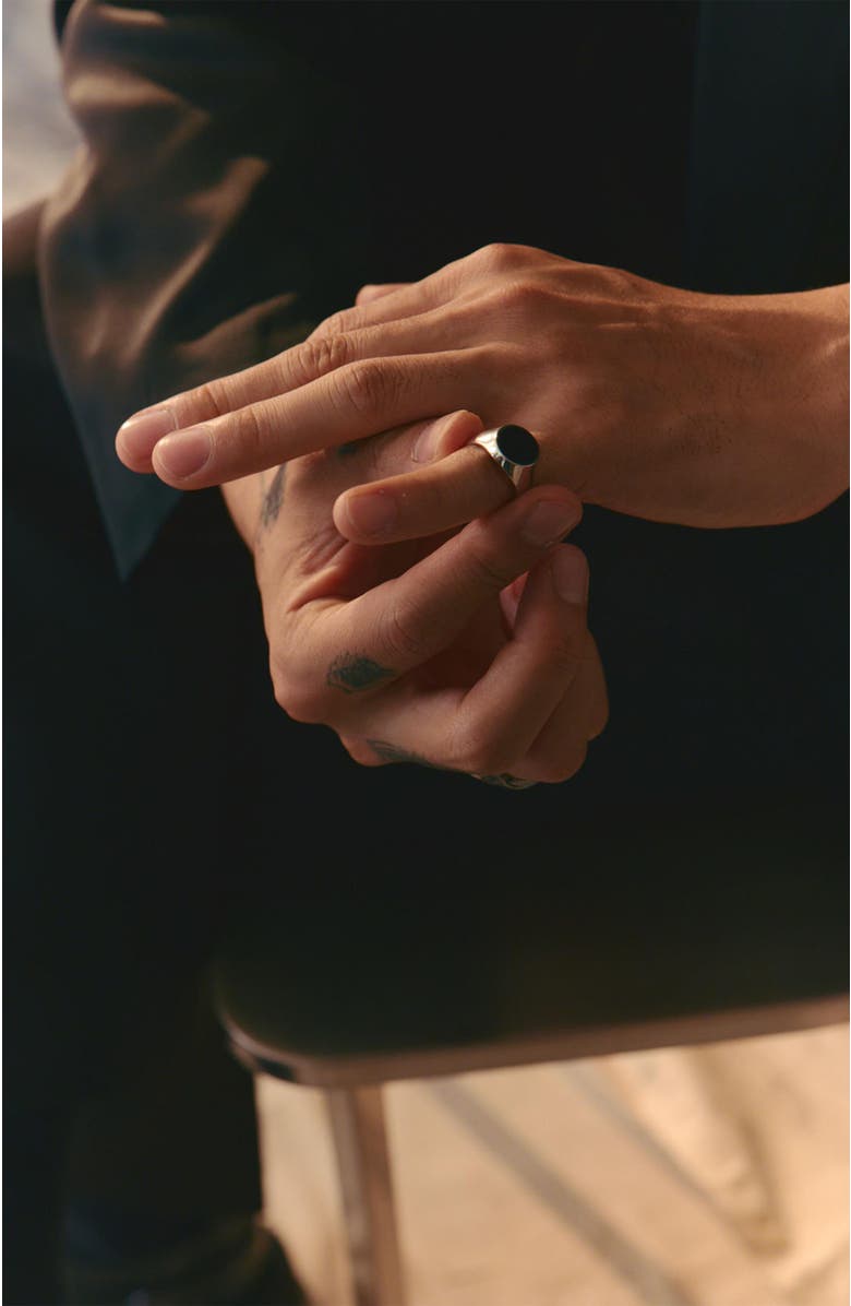 LOUPN Black Onyx Signet Ring, Alternate, color, Black