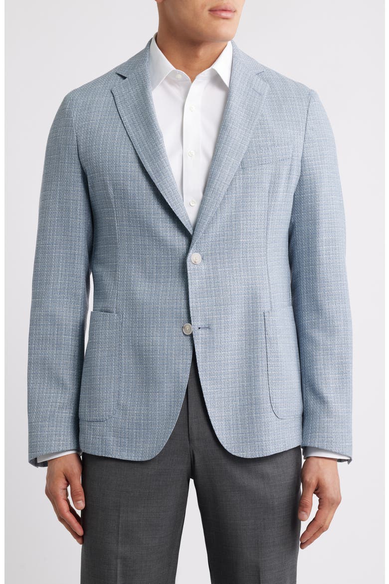 Hanry Slim Fit Textured Light Blue Sport Coat, Main, color, DARK BLUE